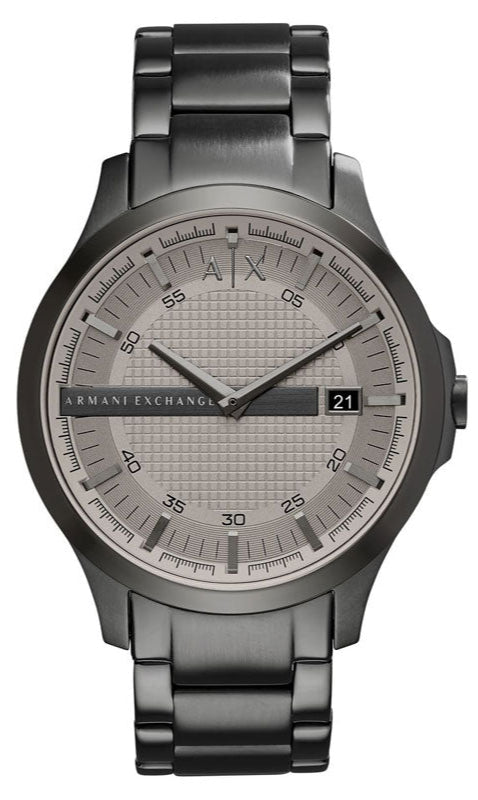 Armani Exchange Hampton Chronograph Grey Dial Grey Steel Strap Watch For Men - AX2194