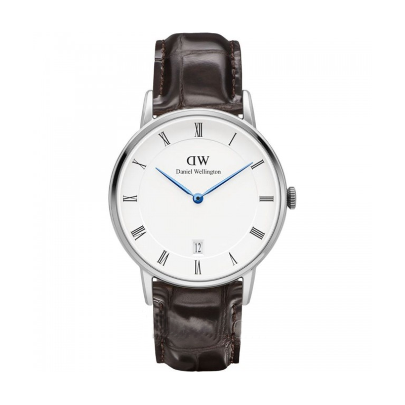 Daniel Wellington Dapper York Quartz White Dial Dark Brown Leather Strap Watch For Women - DW00100097