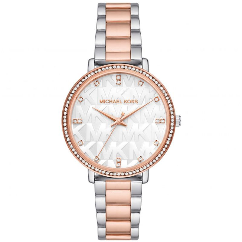 Michael Kors Pyper Quartz White Dial Two Tone Steel Strap Watch For Women - MK4667