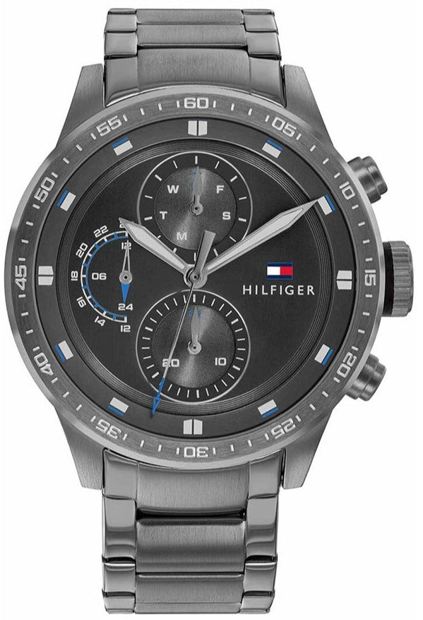 Tommy Hilfiger Trent Chronograph Grey Dial Grey Steel Strap Watch For Men - 1791806