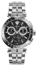 Versace Quartz Black Dial Silver Steel Strap Watch For Men - VBR080018