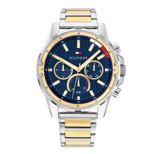 Tommy Hilfiger Mason Chronograph Quartz Blue Dial Two Tone Steel Strap Watch For Men - 1791937