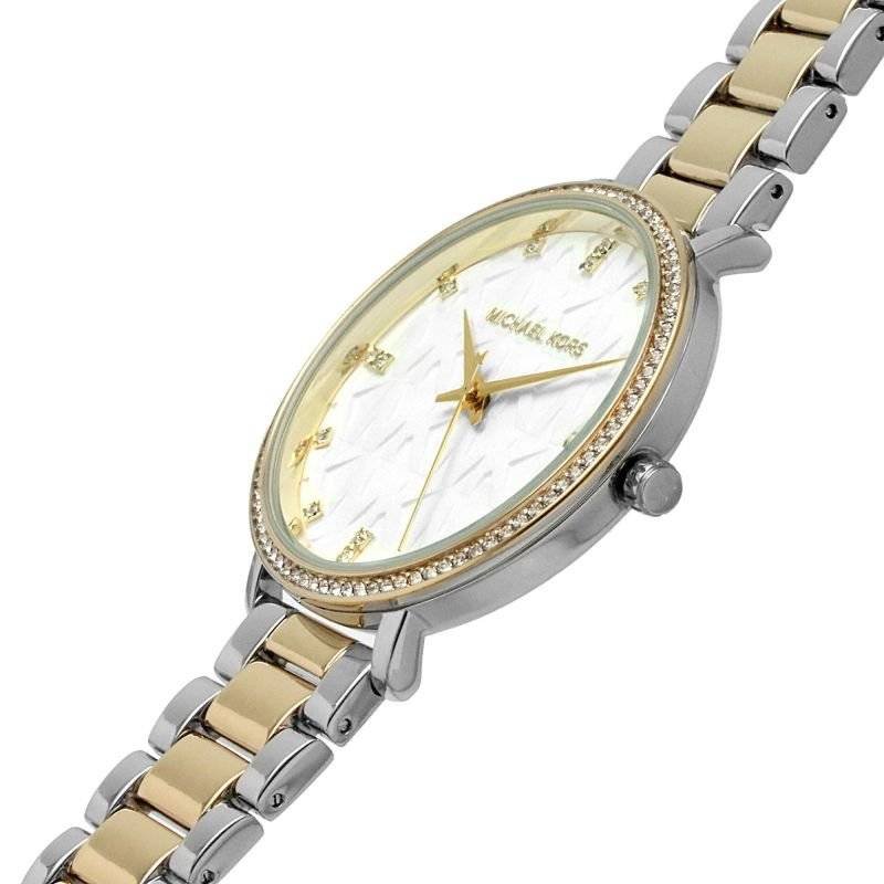 Michael Kors Pyper Three Hand White Dial Two Tone Steel Strap Watch For Women - MK4595