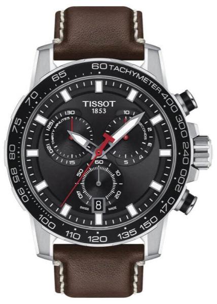 Tissot Supersport Chrono Black Dial Brown Leather Strap Watch for Men - T125.617.16.051.01