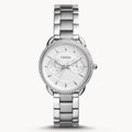 Fossil Tailor White Dial Silver Steel Strap Watch for Women - ES4262