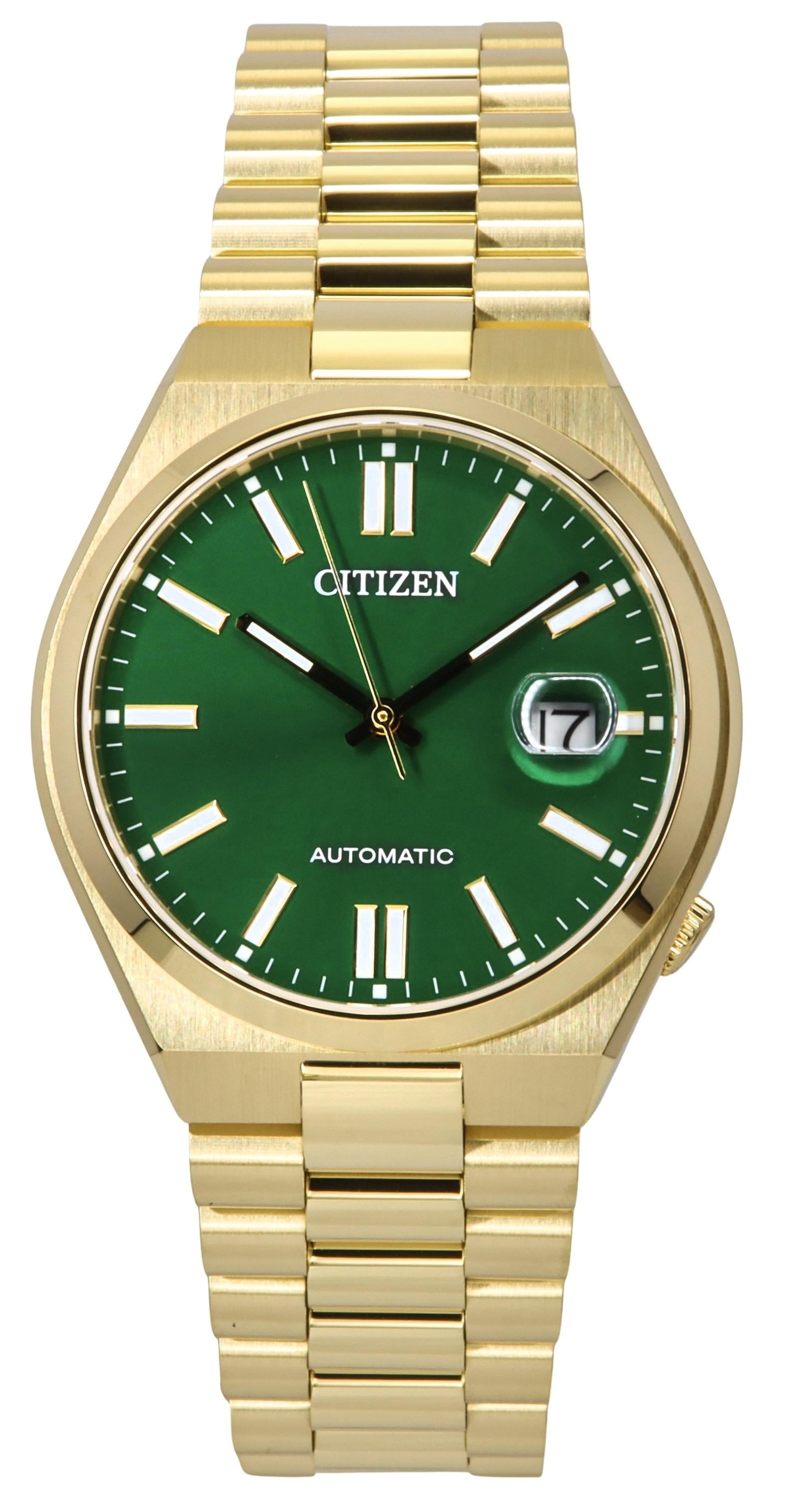 Citizen Tsuyosa Automatic Green Dial Gold Steel Strap Watch For Men - NJ0152-51X