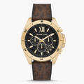 Michael Kors Brecken Chronograph Black Dial Brown Silicone Strap Watch For Men - MK8849