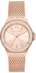 Michael Kors Lennox Three Hand Rose Gold Dial Rose Gold Mesh Strap Watch For Women - MK7336