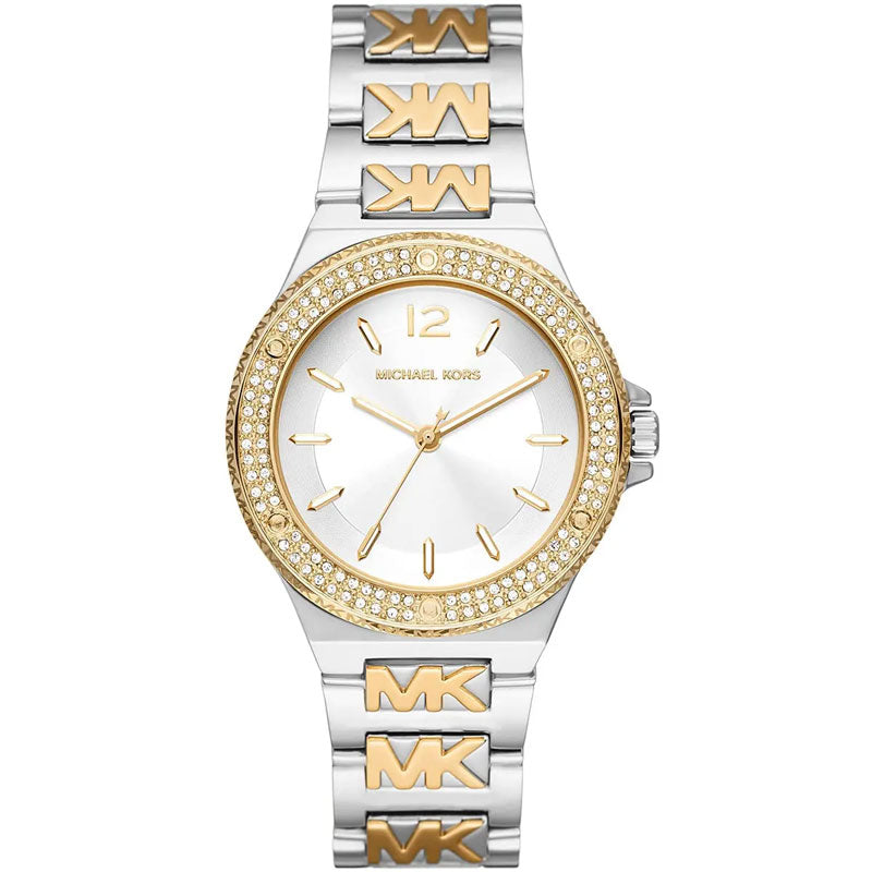 Michael Kors Lennox Three Hand Silver Dial Two Tone Steel Strap Watch For Women - MK7338