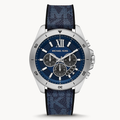 Michael Kors Brecken Chronograph Blue Dial Blue Silicone Strap Watch For Men - MK8923