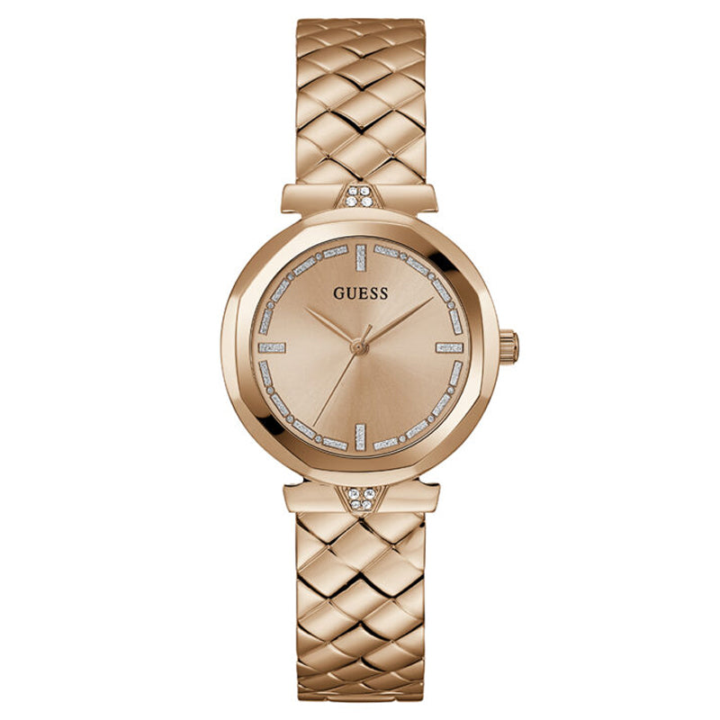 Guess Rumour Quartz Rose Gold Dial Rose Gold Steel Strap Watch For Women - GW0613L3