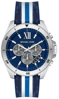 Michael Kors Brecken Chronograph Blue Dial Two Tone PVC Strap Watch For Men - MK8950