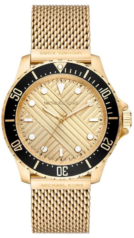 Michael Kors Everest Chronograph Gold Dial Gold Mesh Strap Watch For Men - MK9083