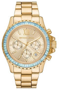 Michael Kors Everest Chronograph Gold Dial Gold Steel Strap Watch For Women - MK7210