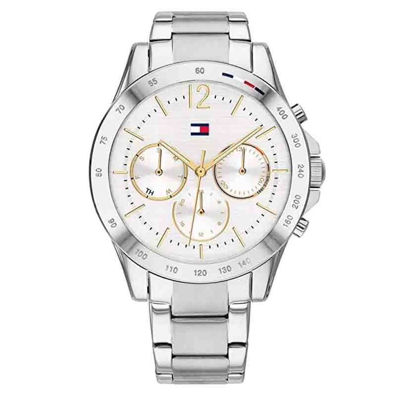 Tommy Hilfiger Haven Multifunction Chronograph White Dial Silver Steel Strap Watch For Women - 1782194