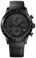 Hugo Boss Rafale Chronograph Black Dial Black Leather Strap Watch For Men - 1513456