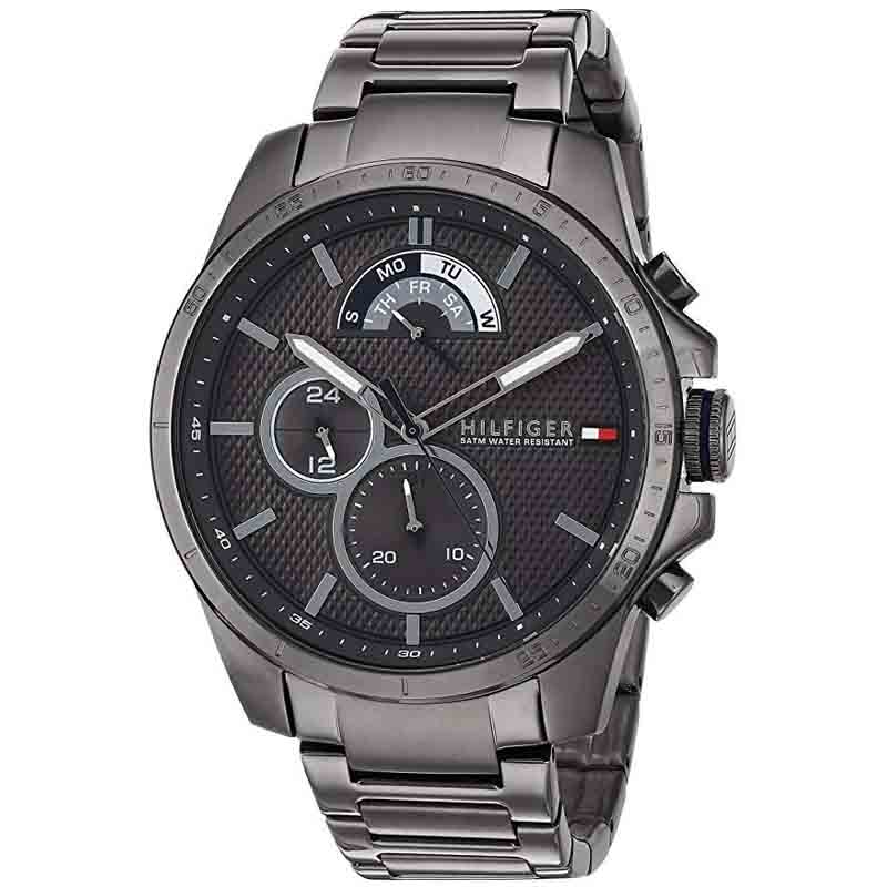 Tommy Hilfiger Decker Quartz Black Dial Black Steel Strap Watch for Men - 1791347