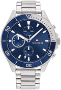 Tommy Hilfiger Larson Chronograph Blue Dial Silver Steel Strap Watch For Men - 1791917