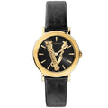 Versace Virtus Quartz Black Dial Black Leather Strap Watch for Women - VEHC00119