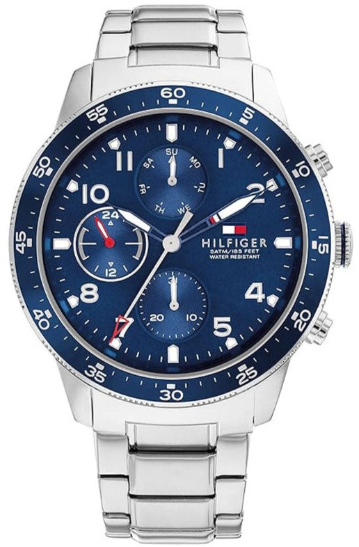 Tommy Hilfiger Jimmy Chronograph Quartz Blue Dial Silver Steel Strap Watch For Men - 1791949