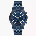 Michael Kors Hutton Chronograph Blue Dial Blue Steel Strap Watch For Men - MK9088