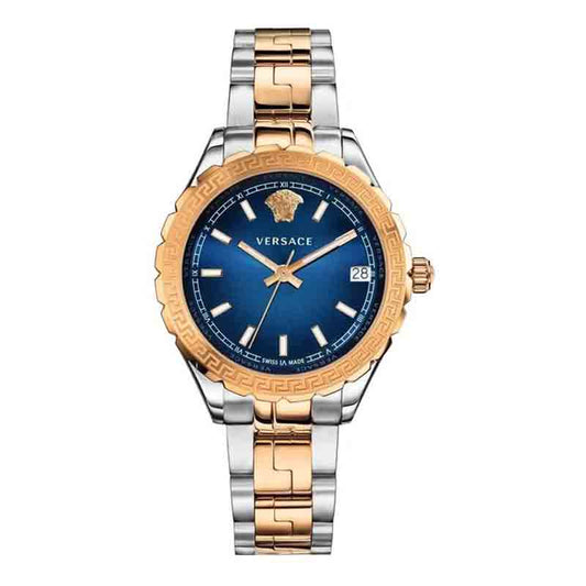 Versace Hellenyium Blue Dial Two Tone Steel Strap Watch for Women - V12060017