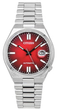 Citizen Tsuyosa Automatic Red Dial Silver Steel Strap Watch For Men - NJ0150-56W