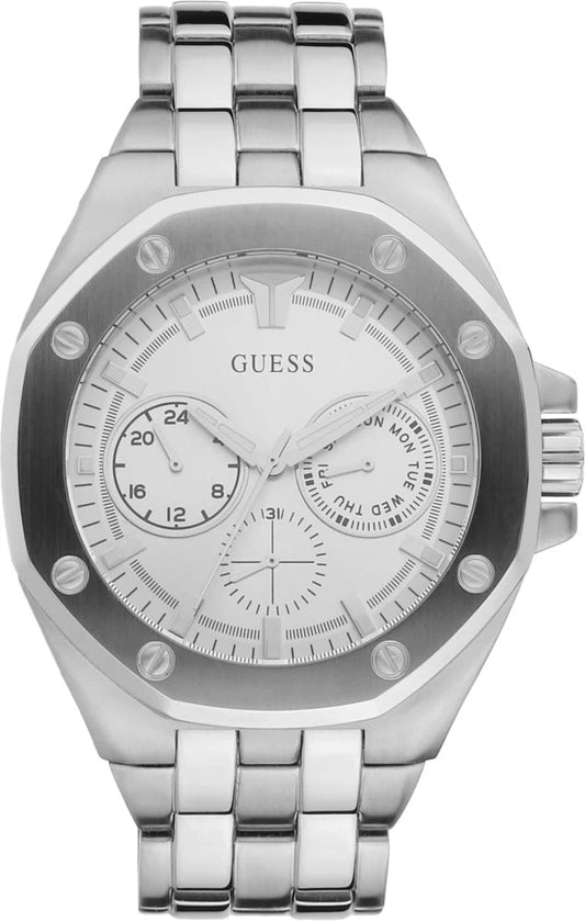 Guess Analog Quartz Silver Dial Silver Steel Strap Watch For Men - U0377G1