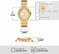 Michael Kors Lennox Three-Hand Gold Dial Gold Steel Strap Watch For Women - MK7339