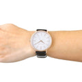 Michael Kors Jaryn Quartz White Dial Black Leather Strap Watch For Women - MK2472