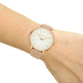 Michael Kors Pyper Quartz White Dial Pink Leather Strap Watch For Women - MK2741