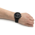 Emporio Armani Mario Chronograph Quartz Black Dial Black Nylon Strap Watch For Men - AR11453