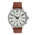 Tommy Hilfiger Dean Quartz Multifunction White Dial Brown Leather Strap Watch for Men - 1791274