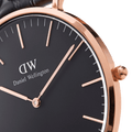 Daniel Wellington Classic York Black Dial Brown Leather Strap Watch For Women - DW00100140