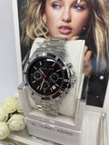 Michael Kors Everest Chronograph Black Dial Silver Steel Strap Watch For Women - MK5753