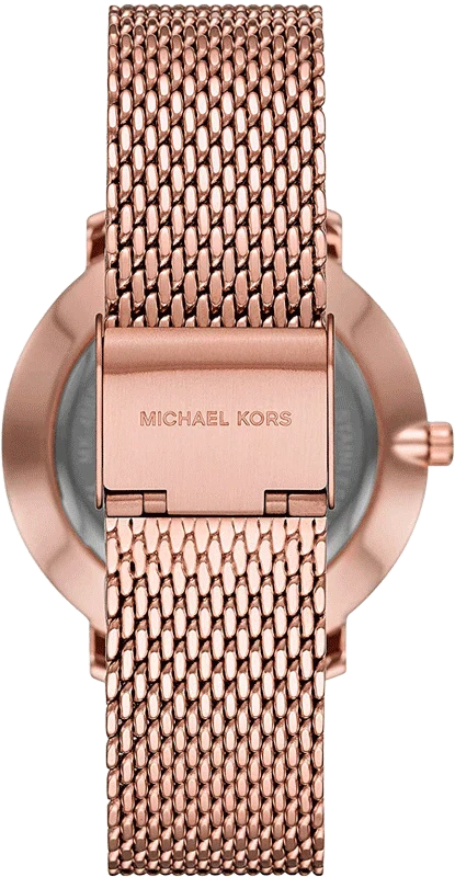 Michael Kors Pyper Analog Black Dial Rose Gold Mesh Strap Watch For Women - MK4566