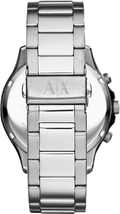 Armani Exchange Hampton Chronograph Black Dial Silver Steel Strap Watch For Men - AX2152