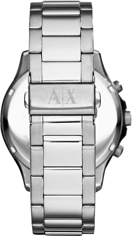 Armani Exchange Hampton Chronograph Black Dial Silver Steel Strap Watch For Men - AX2152