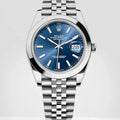 Rolex Datejust 41 Oyster Blue Dial Silver Oystersteel Jubilee Bracelet Watch for Men - M126300-0002