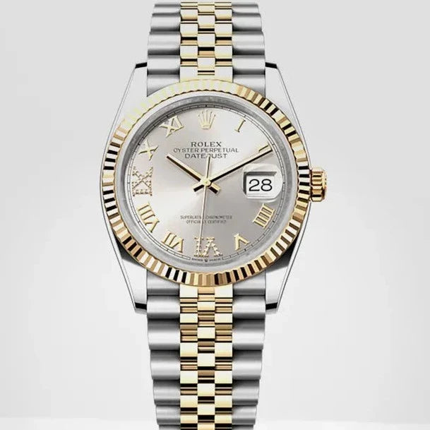 Rolex Datejust 36 Silver Dial Two Tone Oyster Steel & Yellow Gold Strap Watch for Women - M126233-0031