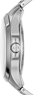 Armani Exchange Hampton Chronograph Skeleton Black Dial Silver Steel Strap Watch For Men - AX2199