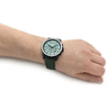 Armani Exchange Banks Chronograph Green Dial Green Leather Strap Watch For Men - AX1725