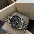 Michael Kors Everest Chronograph Black Dial Silver Steel Strap Watch For Women - MK5753