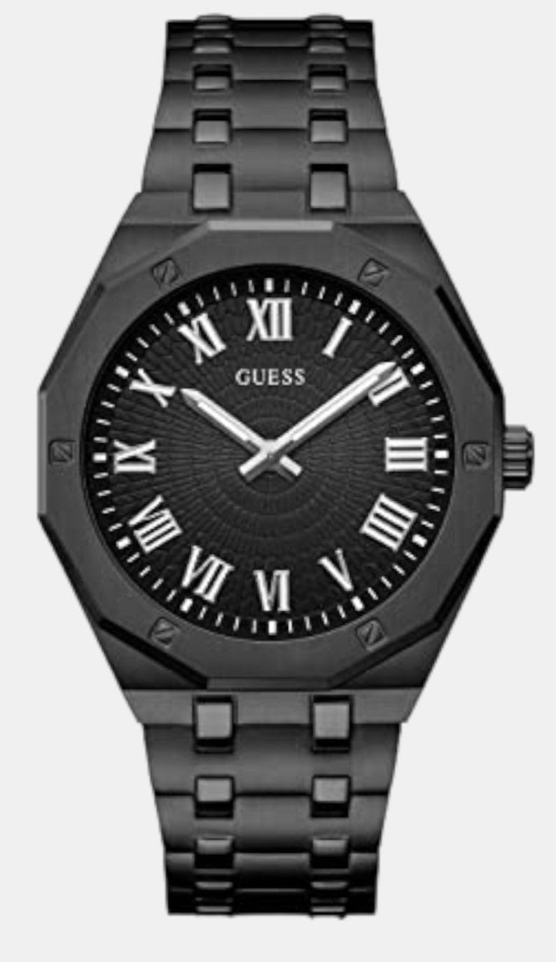 Guess Asset Quartz Black Dial Black Steel Strap Watch For Men - GW0575G3