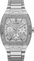 Guess Phoenix Multifunction Crystals Silver Dial Silver Steel Strap Watch For Men - GW0094G1