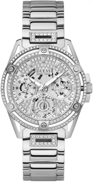 Guess Queen Quartz Silver Dial Silver Steel Strap Watch For Women - GW0464L1