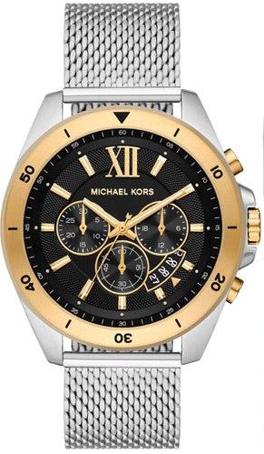 Michael Kors Brecken Quartz Black Dial Silver Mesh Strap Watch For Men - MK8961