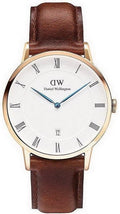 Daniel Wellington Dapper St Mawes White Dial Brown Leather Strap Watch For Men - DW00100083