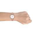 Michael Kors Pyper Three-Hand White Dial Rose Gold Steel Strap Watch For Women - MK4594