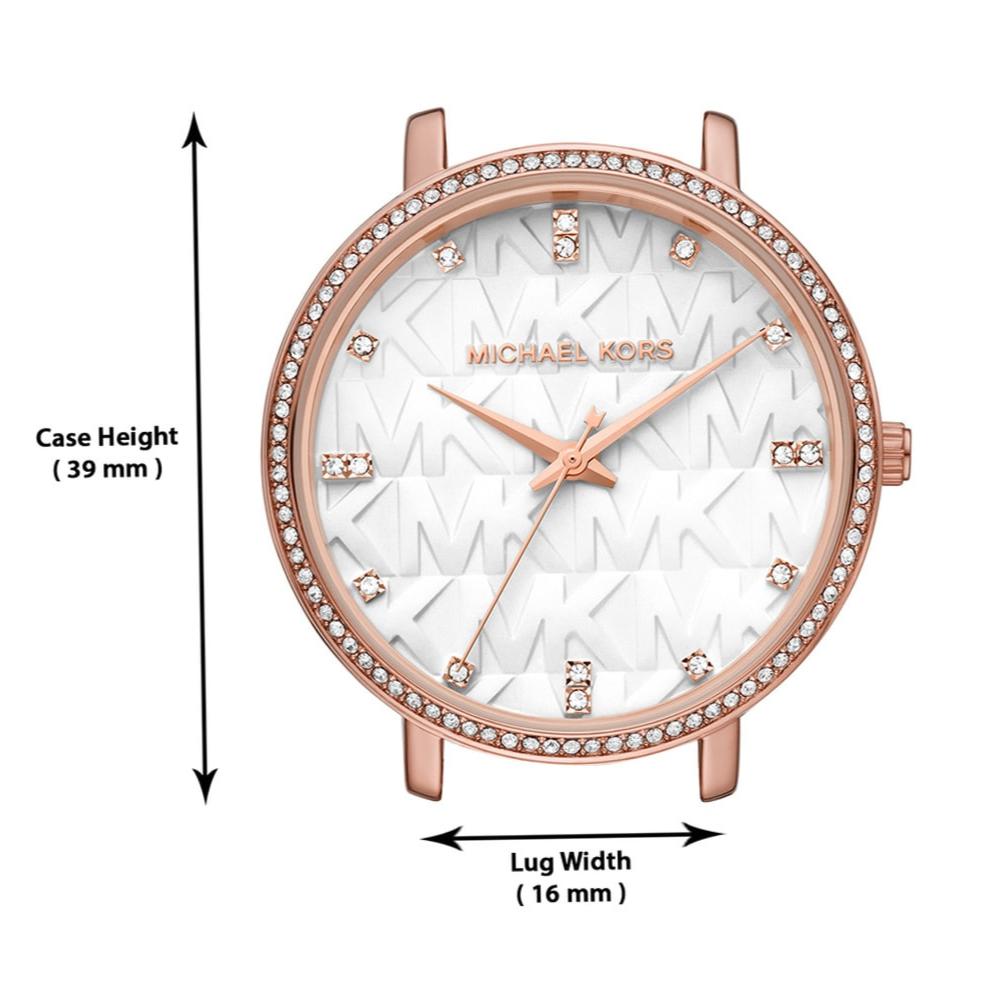 Michael Kors Pyper Three-Hand White Dial Rose Gold Steel Strap Watch For Women - MK4594